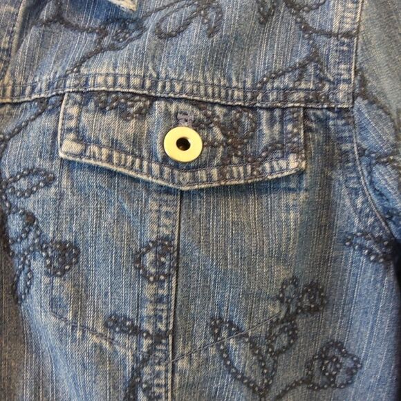 Classic elements denim button front embroidered jacket - Picture 4 of 11